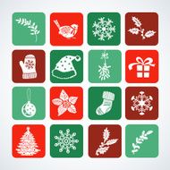 Vector illustration icon set of Christmas