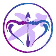 zodiac sign Sagittarius watercolor vector illustration