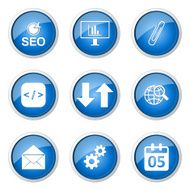 SEO Internet Sign Blue Vector Button Icon Design Set 6 N13