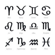 Zodiac icons Set of vector zodiac signs with latin names N2