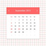 Calendar page for September 2015 N9