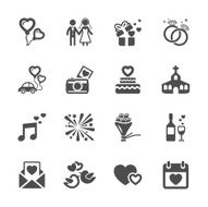 wedding icon set vector eps10