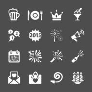 new year party icon set 3 vector eps10