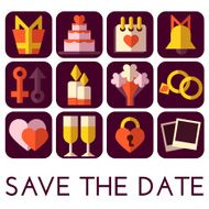 Vector save the date set Flat design N2