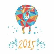 Vector card with sheep and 2015 N3