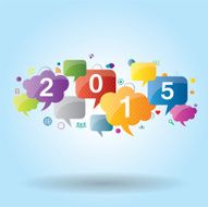 Happy New Year Speech bubble communication