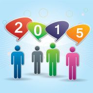 Happy New Year Speech bubble communication N3