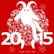 Funny sheep Happy new year Chinese symbol
