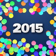 Happy 2015 new year with confetti Vector N4