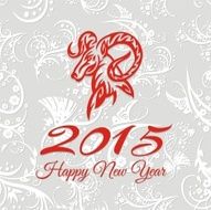 new year card with goat vector illustration N3