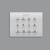 Simple european 2015 year vector calendar N21
