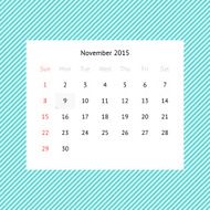 Calendar page for November 2015 N9