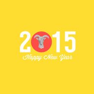 new year card with goat vector illustration N4