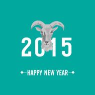 new year card with goat vector illustration N5