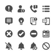 notification and information icon set vector eps10