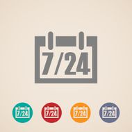 open 24 hours a day and 7 days week icons