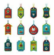 Chinese New Year tag flat banner background set eps10 N75