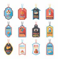 Chinese New Year tag flat banner background set eps10 N76