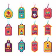 Chinese New Year tag flat banner background set eps10 N77