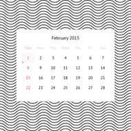 Calendar page for February 2015 N11