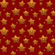 Christmas Card with funny golden stars seamless pattern