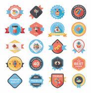 Chinese New Year badge flat banner design background set N136