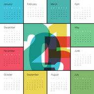Calendar 2015 Colorful Square composition