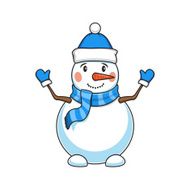 Christmas and New Year decorative snowman