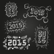 Set of numbers 2015 hand drawn vector illustration N5