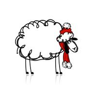 Sheep santa symbol of new year 2015 N2