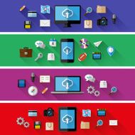 Set of web and business concepts Flat design