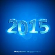 Happy new year 2015 on red background