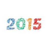 Creative colorful circle pattern happy new year 2015 design N2