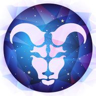 Aries zodiac sign vector illustration