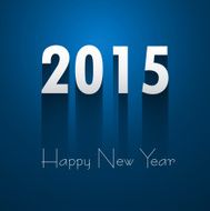 Happy New Year 2015 beautiful blue reflection colorful design