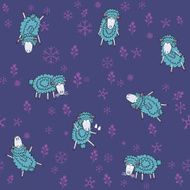 Seamless pattern with funny cartoon sheep N2