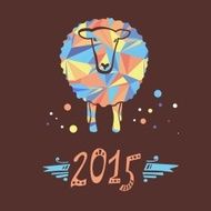 Vector card with sheep and 2015 N4