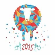 Vector card with sheep and 2015 N5