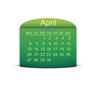 Calendar April 2015 Vector illustration