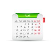 Calendar April 2015 Vector illustration N2