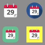 Flat Calendar (29th) icons