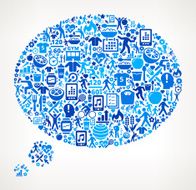Speech Bubble Fitness and Diet Vector Button Pattern N6