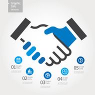 Graphic Info Elements - Hand shaking