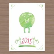 Vector card with sheep and 2015 N6