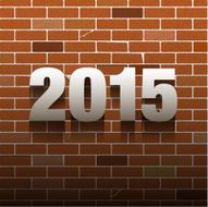 Happy New Year 2015 Brick Background Vector