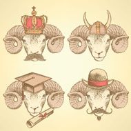 Sketch unusual rams set N2