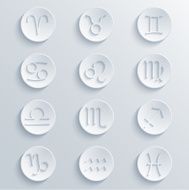 vector modern signs of the zodiac Circle icons