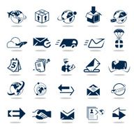 Simple dark blue icons &ndash; Mail &amp; Delivery