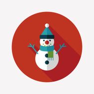 snowman flat icon with long shadow eps10 N56