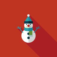 snowman flat icon with long shadow eps10 N57